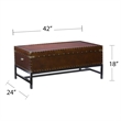 SEI Furniture Voyager Storage Coffee Table in Espresso