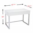 SEI Furniture Inman Wood & Metal Adjustable Height Sit-Stand Desk in White