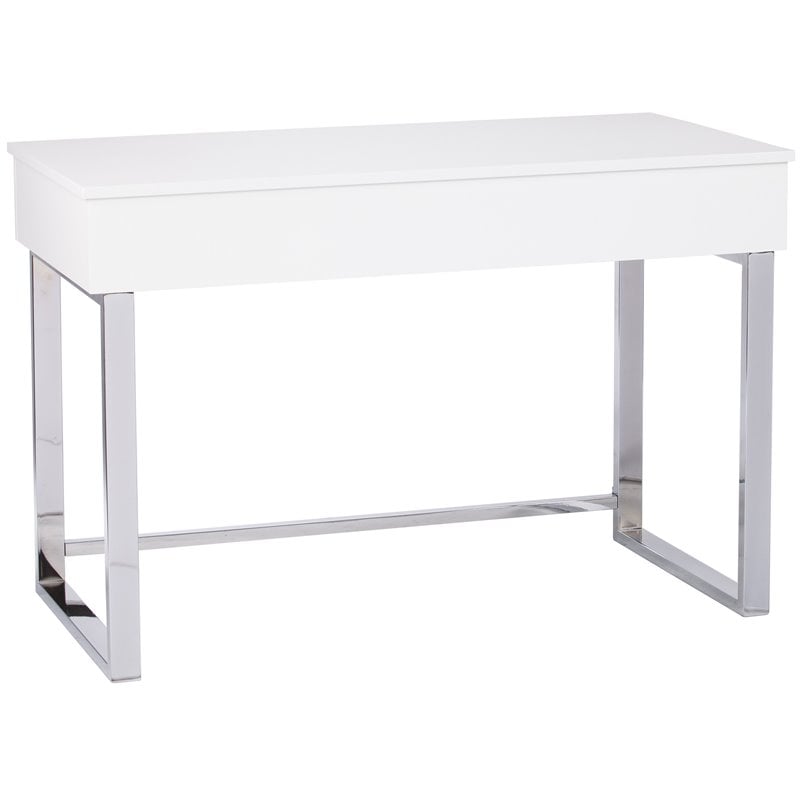 SEI Furniture Inman Wood & Metal Adjustable Height Sit-Stand Desk in White