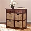 SEI Furniture Kenton 4 Basket Storage Unit in Mahogany