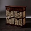 SEI Furniture Kenton 4 Basket Storage Unit in Mahogany