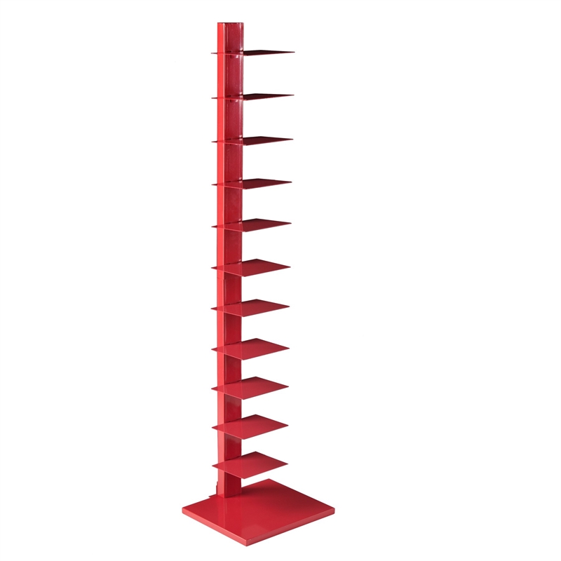 SEI Furniture Spine Tower Shelf in Valiant Poppy