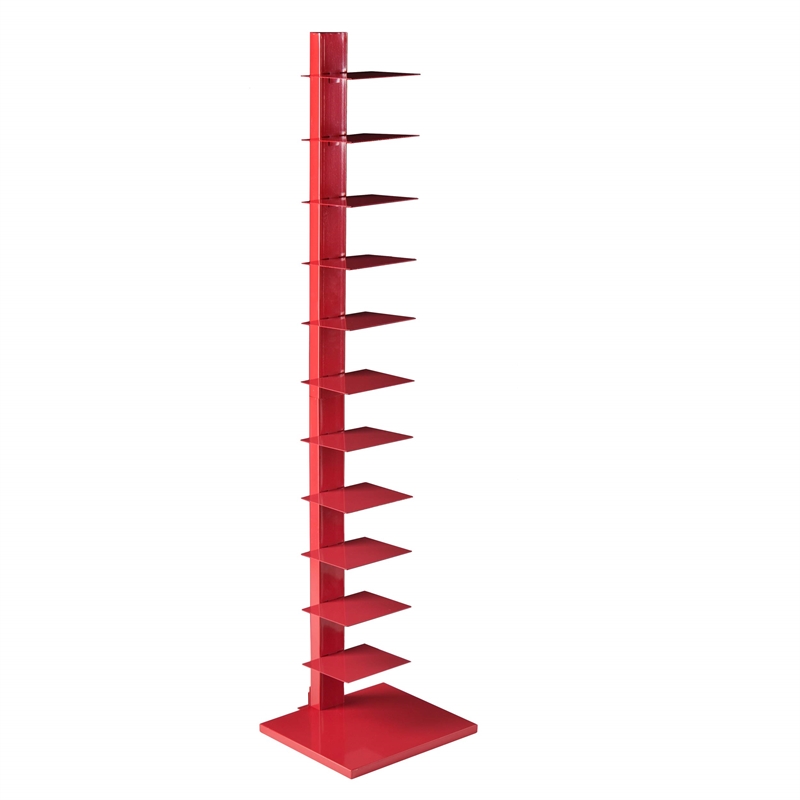 SEI Furniture Spine Tower Shelf in Valiant Poppy