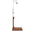 SEI Furniture Outdoor Shower with Rain-Style Shower Head in Oiled Eucalyptus