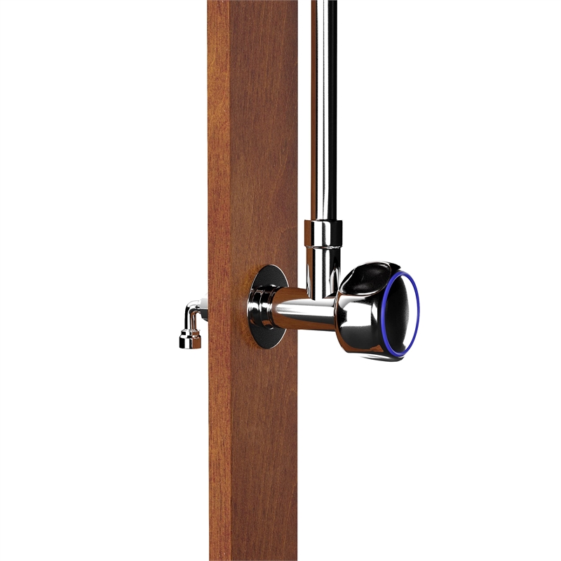 SEI Furniture Outdoor Shower with Rain-Style Shower Head in Oiled Eucalyptus