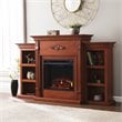 SEI Furniture Fredricksburg Wood Electric Fireplace with Bookcases in Brown