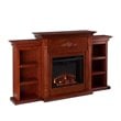SEI Furniture Fredricksburg Wood Electric Fireplace with Bookcases in Brown
