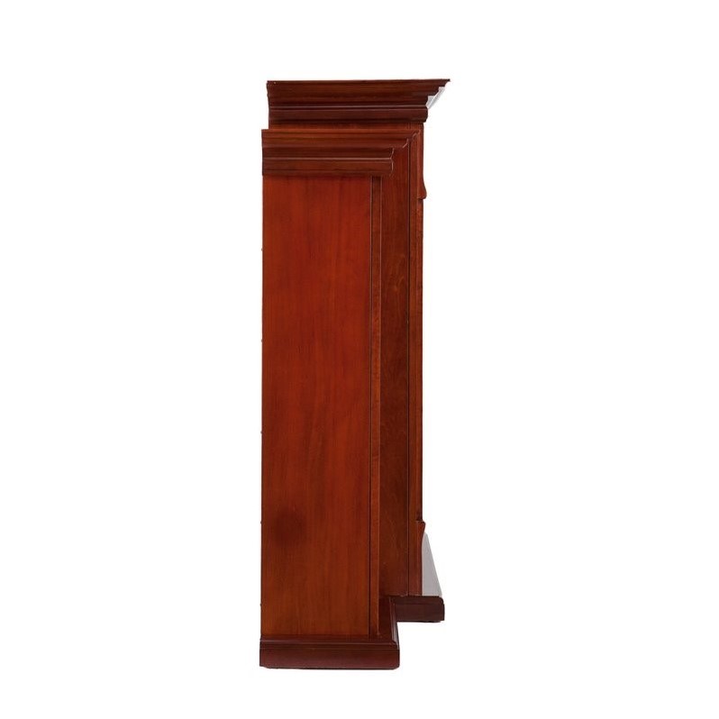 SEI Furniture Fredricksburg Wood Electric Fireplace with Bookcases in Brown