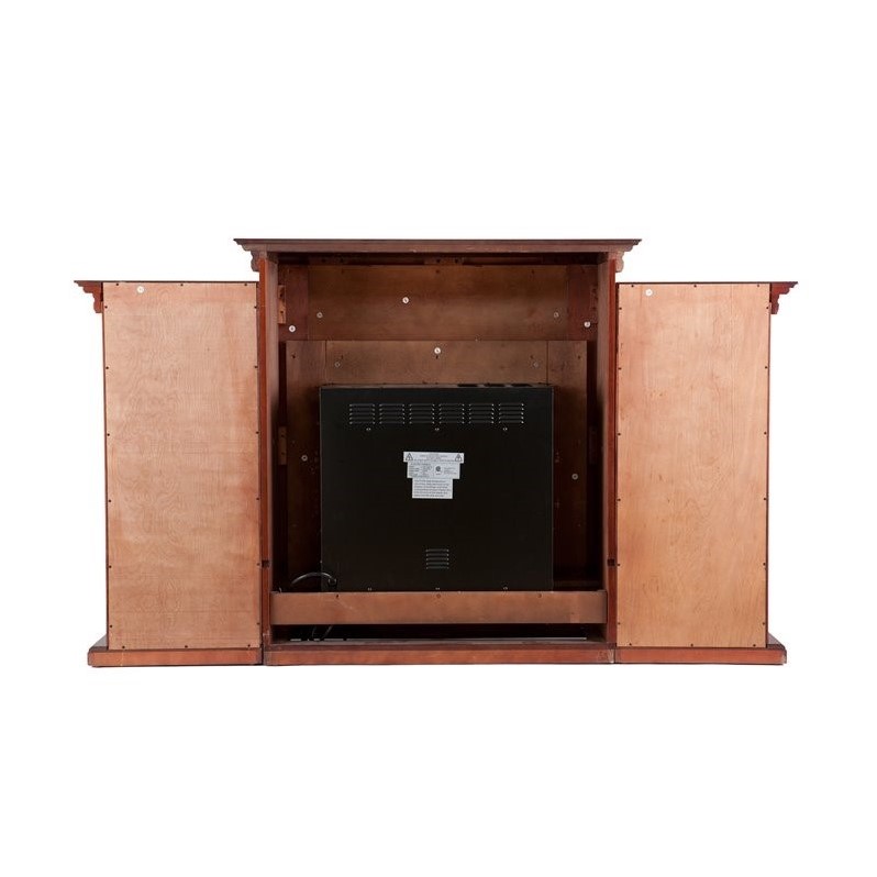 SEI Furniture Fredricksburg Wood Electric Fireplace with Bookcases in Brown