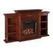 SEI Furniture Fredricksburg Wood Electric Fireplace with Bookcases in Brown