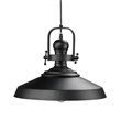 SEI Furniture Mindel Industrial Bell Pendant Lamp in Black