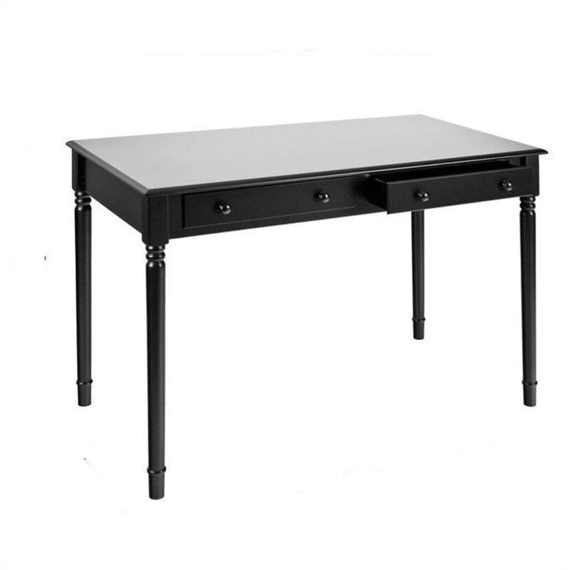 SEI Furniture Parker 2-Drawer Writing Desk in Satin Black