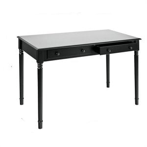 SEI Furniture Parker 2-Drawer Writing Desk in Satin Black