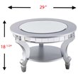 SEI Furniture Lindsay Glam Round Mirrored Coffee Table