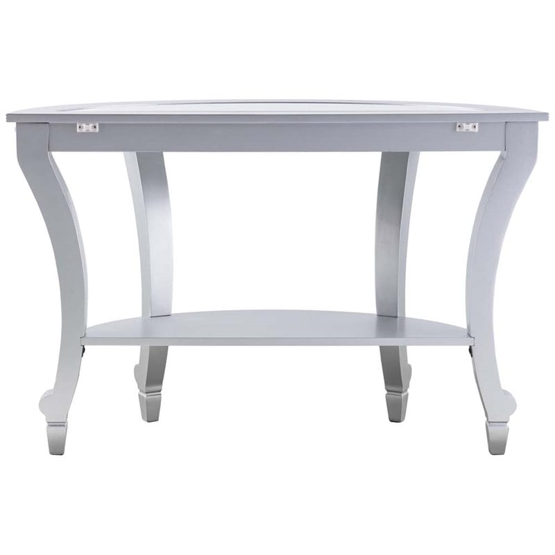 SEI Furniture Lindsay Glam Demilune Mirrored Console Table