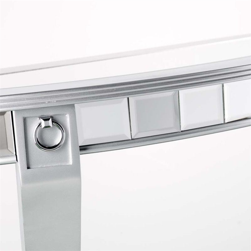 SEI Furniture Lindsay Glam Demilune Mirrored Console Table
