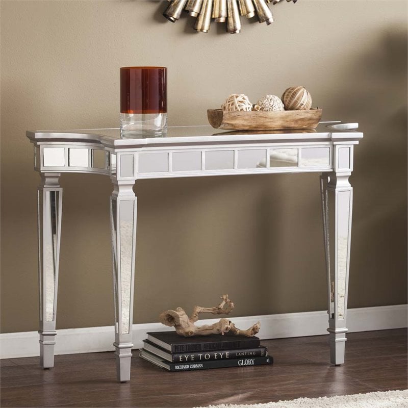 SEI Furniture Glenview Glam Mirrored Console Table
