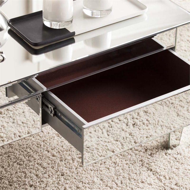 SEI Furniture Darien Contemporary Mirrored Storage Coffee Table |  BushFurnitureCollection.com