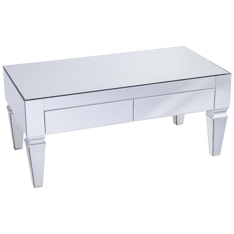 SEI Furniture Darien Contemporary Mirrored Storage Coffee Table | Cymax  Business