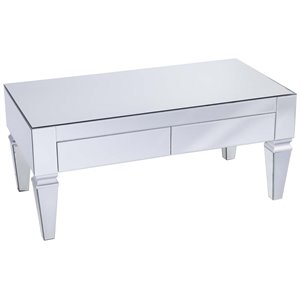 SEI Furniture Darien Contemporary Mirrored Storage Coffee Table