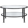 SEI Furniture Jaymes Round Glass Top Coffee Table in Black