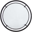 SEI Furniture Jaymes Round Glass Top Coffee Table in Black