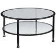 SEI Furniture Jaymes Round Glass Top Coffee Table in Black