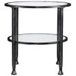 SEI Furniture Jaymes Round Glass Top Metal End Table in Black