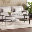 SEI Furniture Jaymes Glass Top Metal Coffee Table in Black