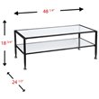 SEI Furniture Jaymes Glass Top Metal Coffee Table in Black