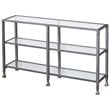 SEI Furniture Jaymes 3 Shelf Glass Top Console Table in Silver