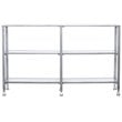 SEI Furniture Jaymes 3 Shelf Glass Top Console Table in Silver