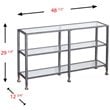 SEI Furniture Jaymes 3 Shelf Glass Top Console Table in Silver