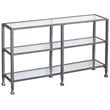 SEI Furniture Jaymes 3 Shelf Glass Top Console Table in Silver