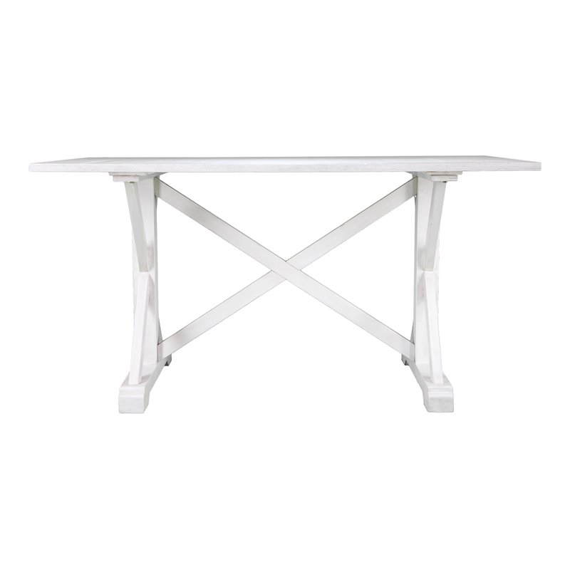 SEI Furniture Cardwell Farmhouse Dining Table in White