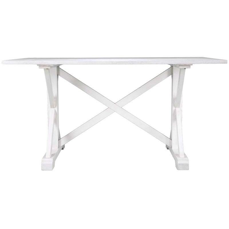 SEI Furniture Cardwell Farmhouse Dining Table in White