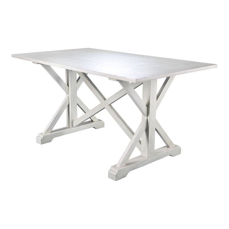 SEI Furniture Cardwell Farmhouse Dining Table in White