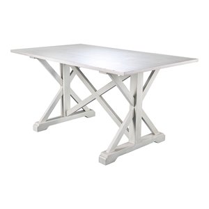 sei furniture cardwell wood cross base dining table
