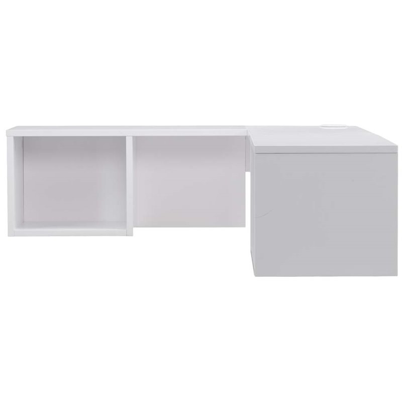 SEI Furniture Fynn Wall Mount Corner Floating Desk in White