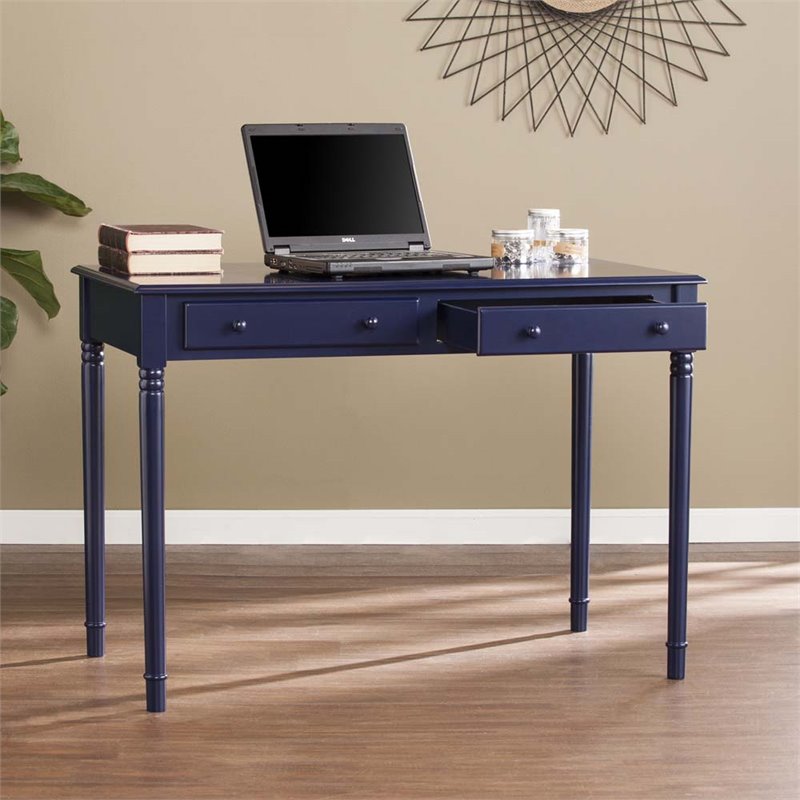 SEI Furniture Janice Farmhouse 2 Drawer Writing Desk in Navy