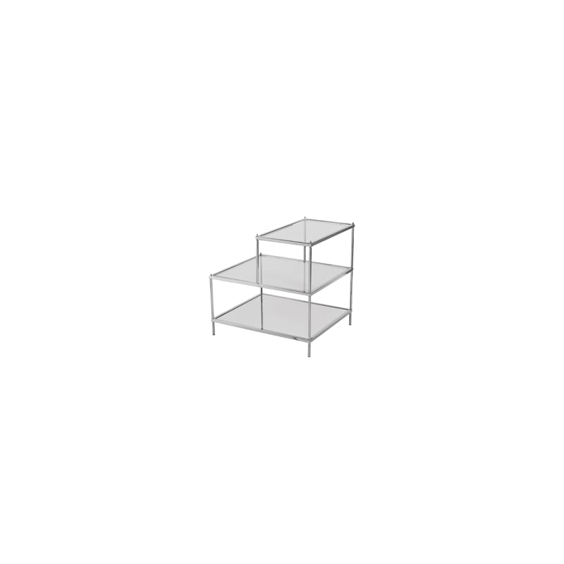 Southern Enterprises Knox Mirrored Metal Accent Table in Chrome