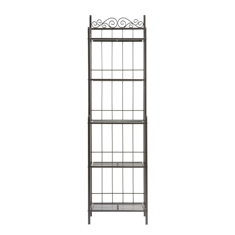 Southern Enterprises Celtic 5 Shelf Bakers Rack In Gunmetal Gray