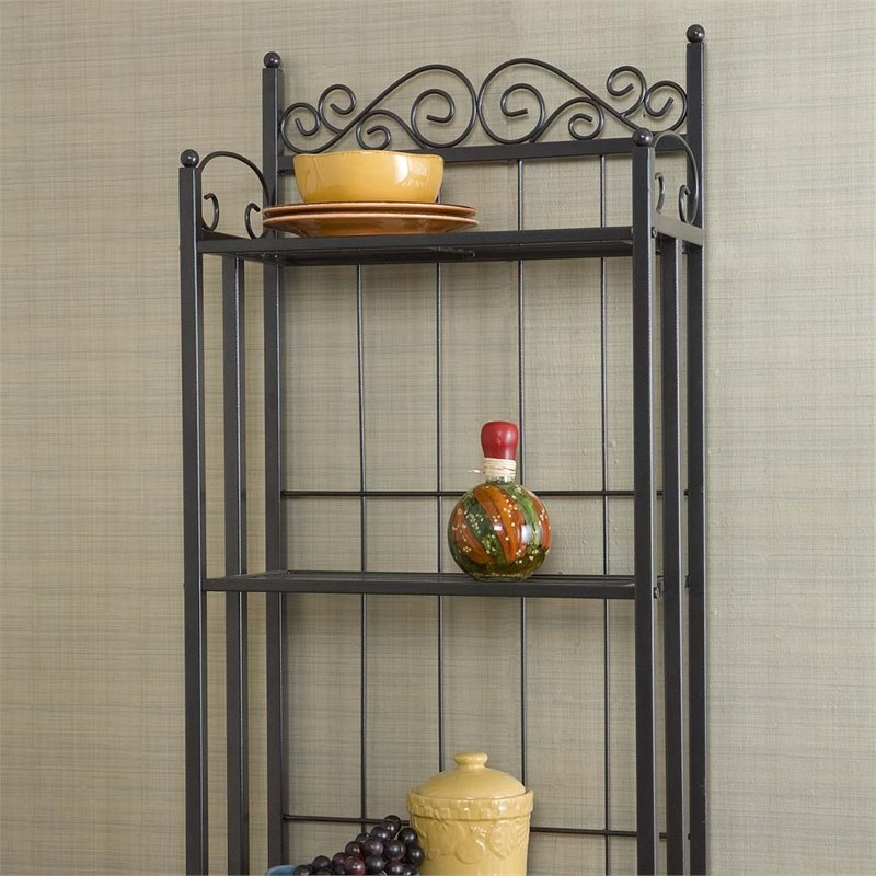 Southern Enterprises Celtic 5 Shelf Bakers Rack in Gunmetal Gray - KA9801