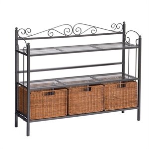 sei furniture petaluma 3-drawer baker's rack