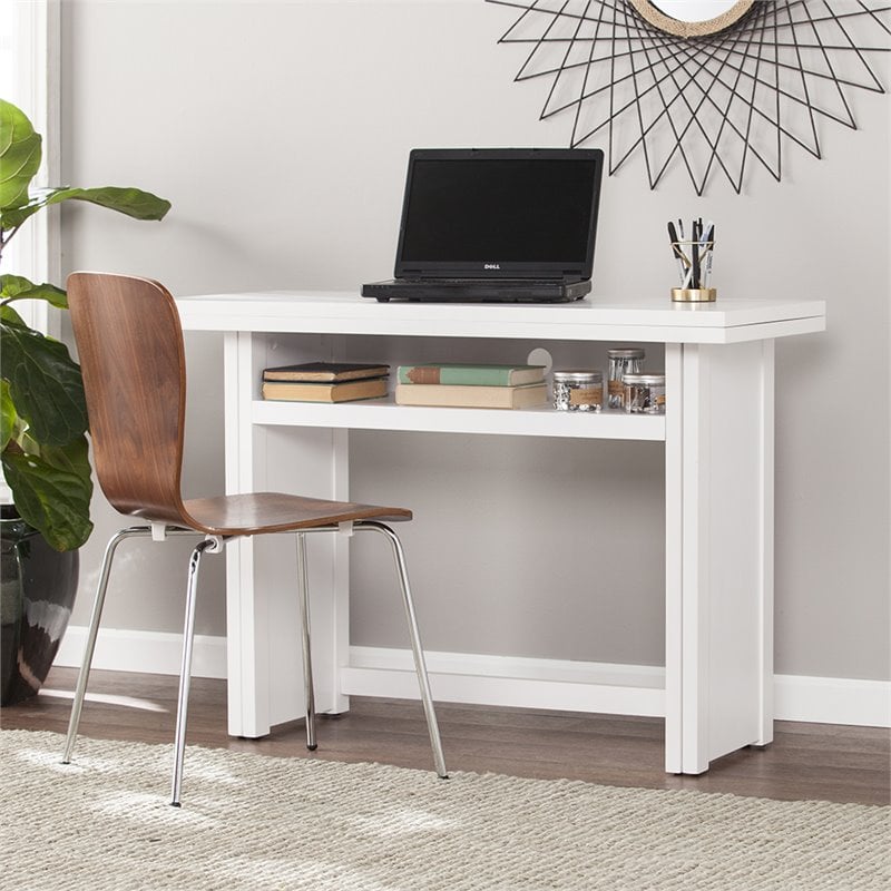 SEI Furniture Kempsey Convertible Table in White