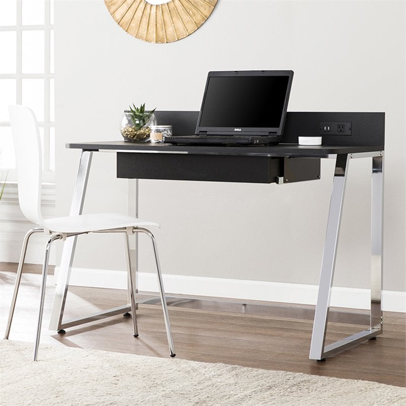 Southern Enterprises Telford Computer Desk With Usb Port In Black