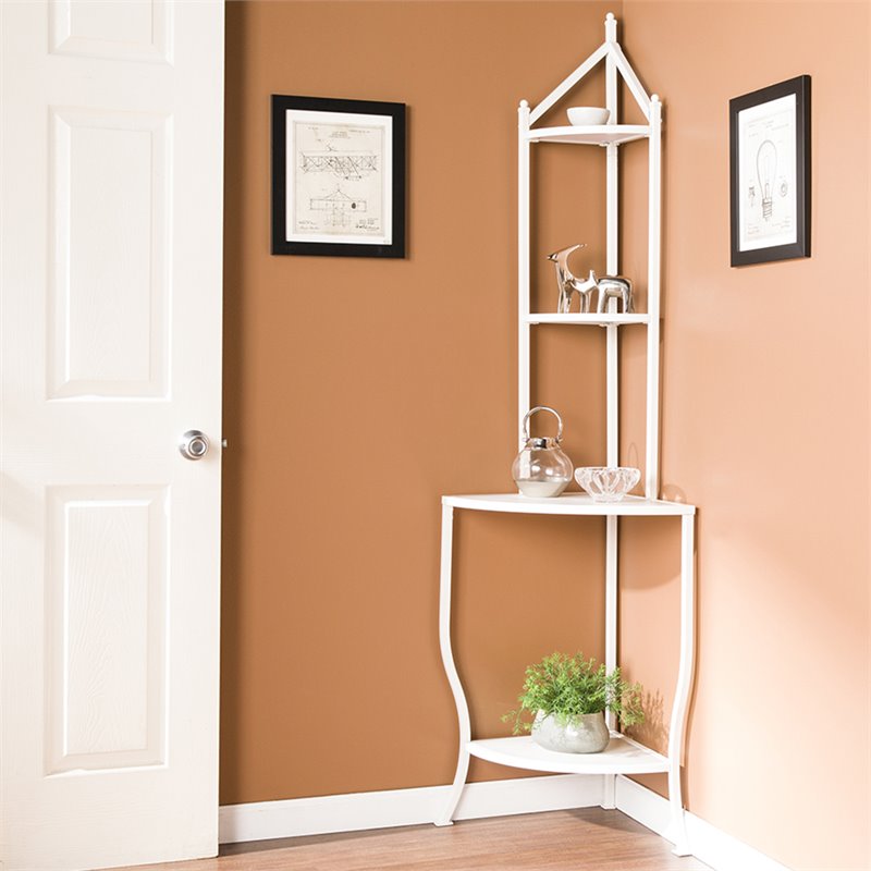 Southern Enterprises Rowan Corner Bakers Rack In White Ka1208