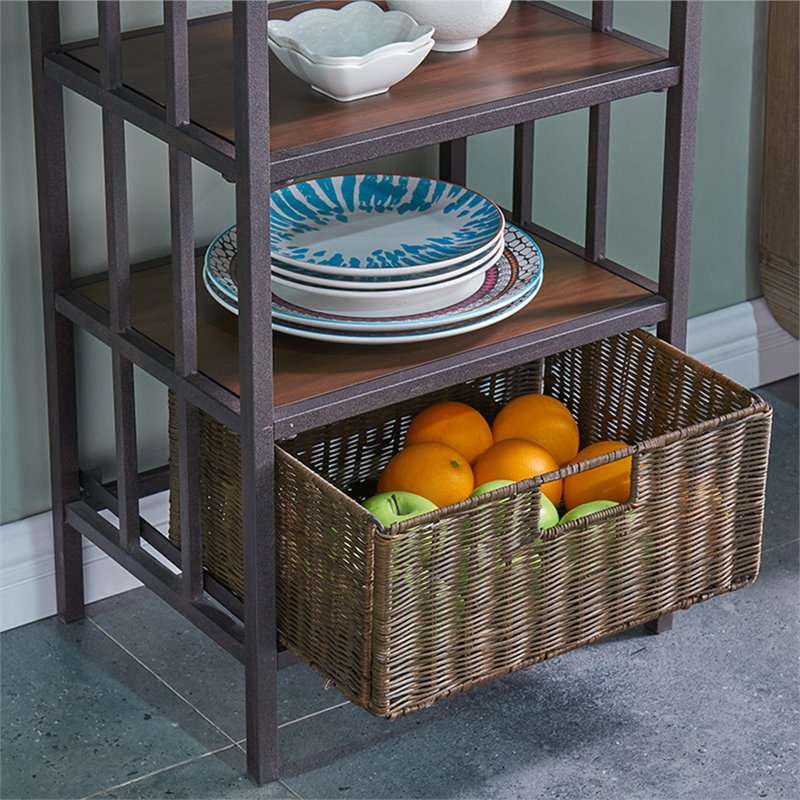 Southern Enterprises Pelham Tower Bakers Rack brown