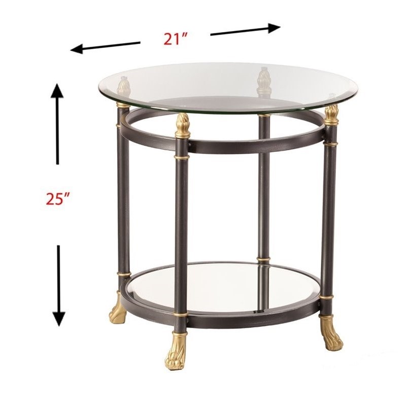 oval glass end table