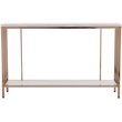 SEI Furniture Brexlyn Faux Stone Top Console Table in Champagne and White